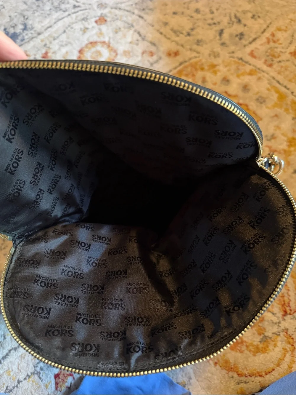 Michael Kors Black Pebbled Leather Shoulder Bag with Tassel
